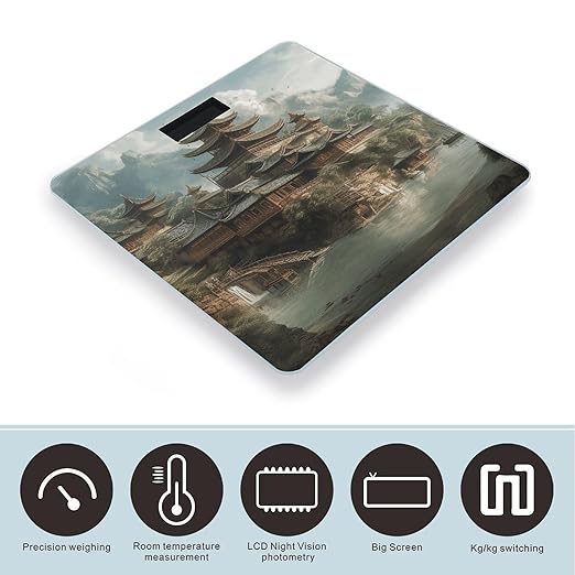 Picture of A River Scale for Body Weight Accurate Digital Bathroom Scale Toughened Glass High Precision Scales Smart Weight Scales with Large LCD Backlight Display Weighing Machine