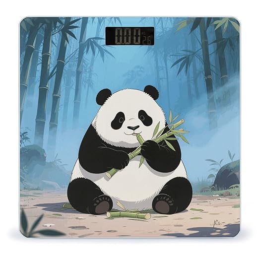 Giant Panda Weight Scale Cute Bathroom Scale for Body Highly Accurate Digital Weighing Machine for People Compact LCD Display Scales with Sturdy Toughened Glass Scales