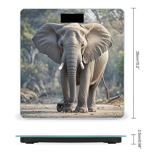 Elephant Scale for Body Weight Highly Accurate Digital Bathroom Body Scale Digital Bathroom Scales for People Anti-Slip Large LCD Display Smart Scales