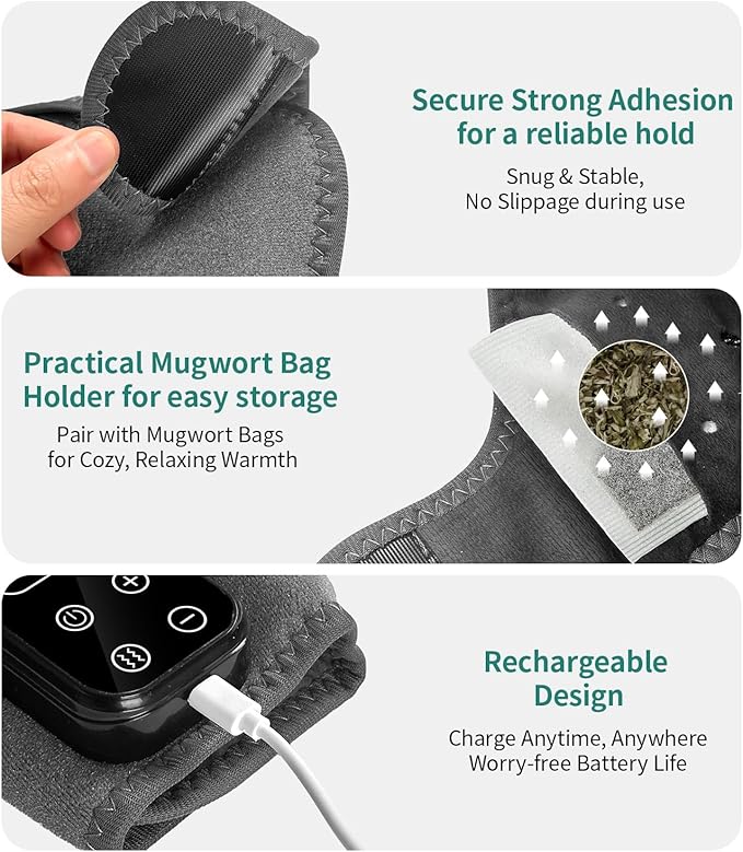 Foot Massager Triple Method Massager - Electric Foot and Ankle Massager Heated Wrap with 5 Vibration Modes and 5 Heat Levels - Cordless Portable Design 1-Pack