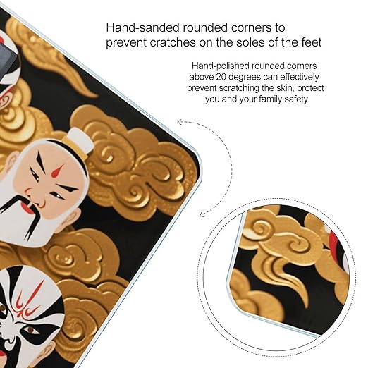 Digital Bathroom Scale for Body Weight Scale with Bright LCD Display High Accuracy Step-On Technology Auto On/Off Peking Opera Masks Digital Scales 400 Lbs /180kg