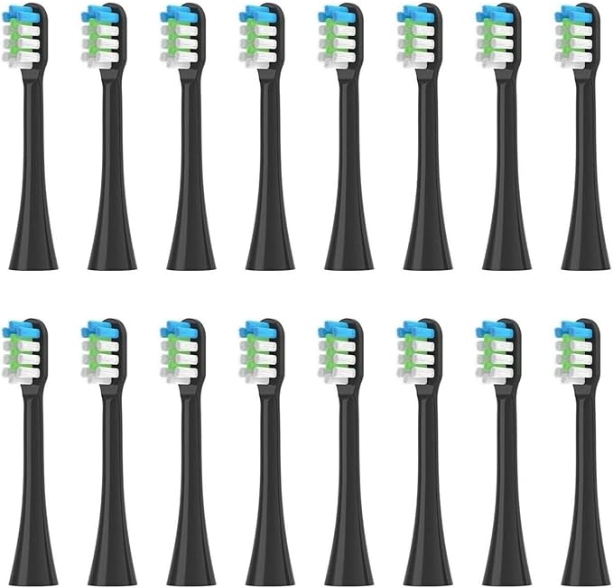 Replacement Toothbrush Heads Compatible for Nandme Nx8000 Sonic Electric Soft Dupont Bristle Tooth Brush Head4/8/16PCS(16pcs Black)