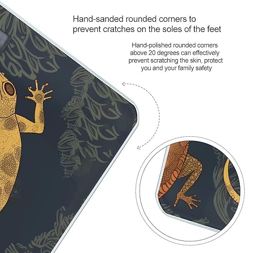 Digital Bathroom Scale for Body Weight Scale with Bright LCD Display High Accuracy Step-On Technology Auto On/Off Gecko Lizards Digital Scales 400 Lbs /180kg