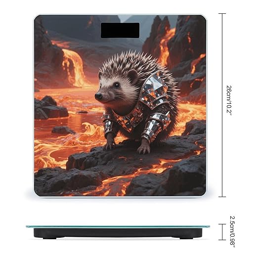 Iamond - Armored Hedgehog Weight Scale Large Digital Bathroom Scales with Bright LED Display Non Slip Digital Scale and Step On Fashion Weighing Machine for Body
