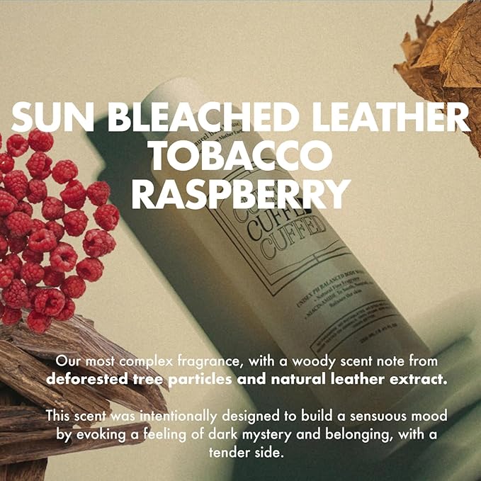 Cuffed Body Wash Cleanser Hydrates Softens Nourishes Skin with Niacinamide Notes of Leather Tobacco Raspberry | Free From Parabens Sulfates &amp Phthalates 350ml