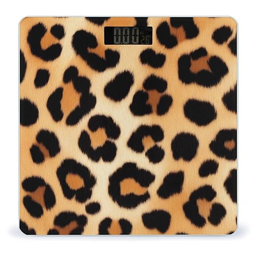 Women's Fashion Automatic Switch Digital Bathroom Weighing Scale Smart Scale Wild Animal Leopard Print