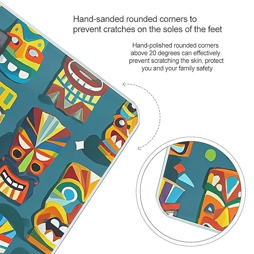 Digital Bathroom Scale for Body Weight Scale with Bright LCD Display High Accuracy Step-On Technology Auto On/Off Colorful Tiki Mask Pattern Digital Scales 400 Lbs /180kg