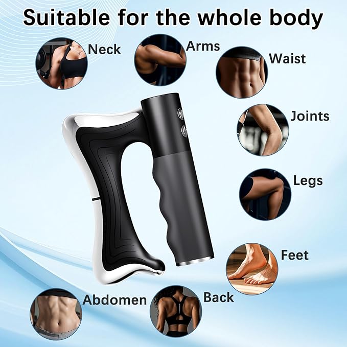 Heated Muscle Scraping ToolElectric Fascia Knife Massager Heating and VibrationSoothesilk Sculptwave Full Body Contouring DeviceMuscle Relief Better Circulation(Black)