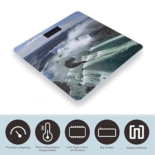 Niagara Falls Scale for Body Weight Sturdy Tempered Glass Weighing Scales with LCD Display Accurate Digital Bathroom Scale Convenient Body Fat Smart Scales 400lb