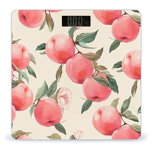 Pink Peach Bathroom Scale Ultra-Bright Liquid Crystal Screen Weight Scale Accurate Bathroom Body Scales for Body Weight Bathroom Pet Home Bedroom Gift-Giving