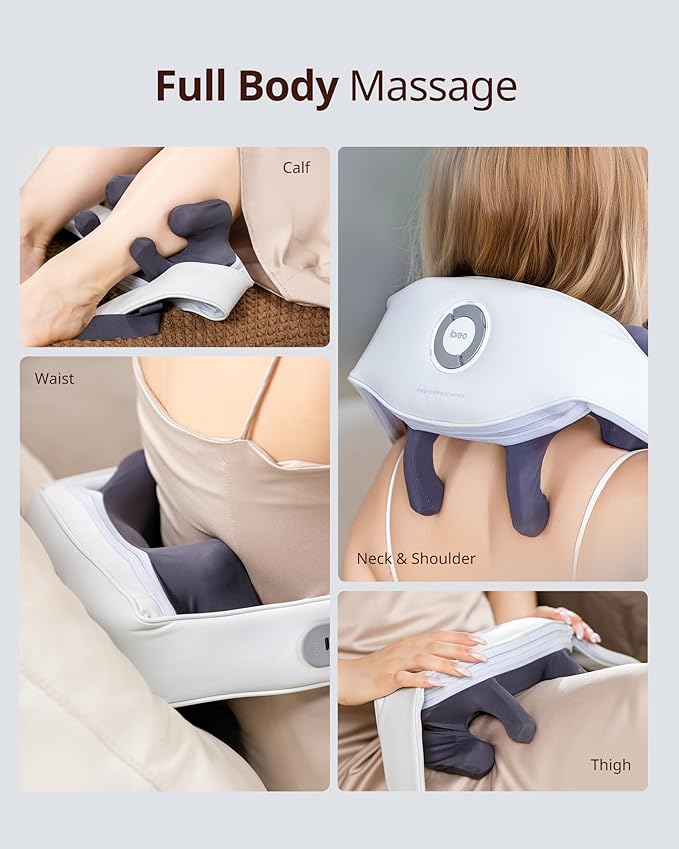 Shiatsu Neck and Back Massagers with Heat 150 Mins Uses 4 Modes &amp Adjustable Massage Head Electric 3D Deep Tissue Kneading for Shoulder Leg Muscle Soreness Pain Relief Relaxation for Women