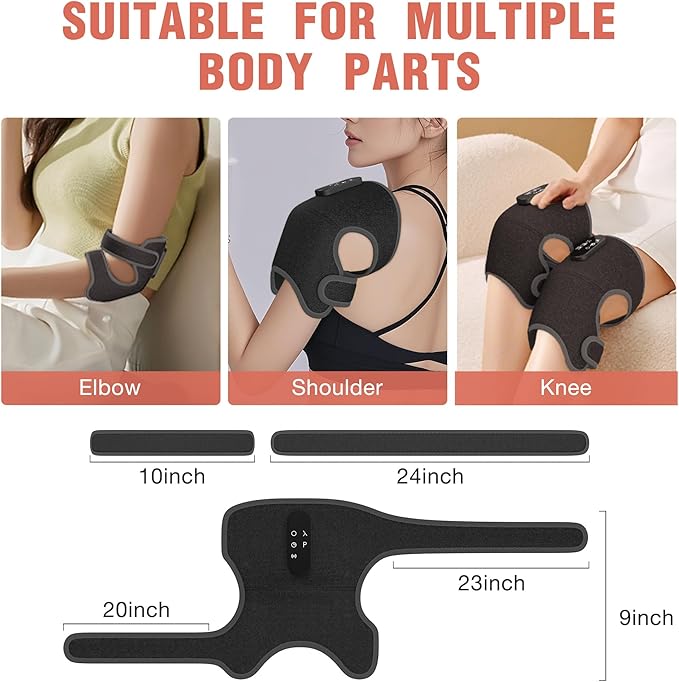 Red Light Therapy &amp Vibration Massage Knee Brace 660nm&amp850nm Near Infrared Light Therapy Heated Knee Massager for Pain Relief Heated Knee Wrap for Knee Joint Elbow Heating Pad Gift for Me