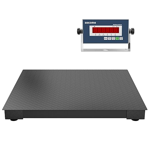 48x48 Industrial Floor Scale Professional Platform Scale with Digital Indicator Weighing Scale for Warehouse Shipping and Industrial Use 10000 lb x 1 lb Black