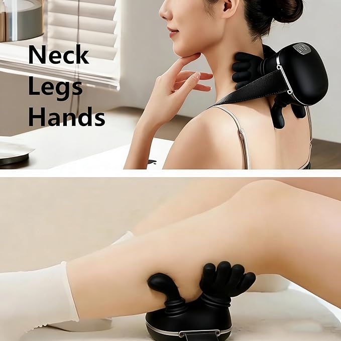 Neck Massager with Heat Electric Shoulder &amp Cervical Massage for Pain Relief deep Tissue Massage Heated for Neck Back Shoulder-2026 Black