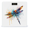 Paint Splash Dragonfly Digital Bathroom Scale Fashion Unique Weight Scale BMI Anti-Slip Precision Weighing Scales Suitable for Home Bedrooms Use and Gift