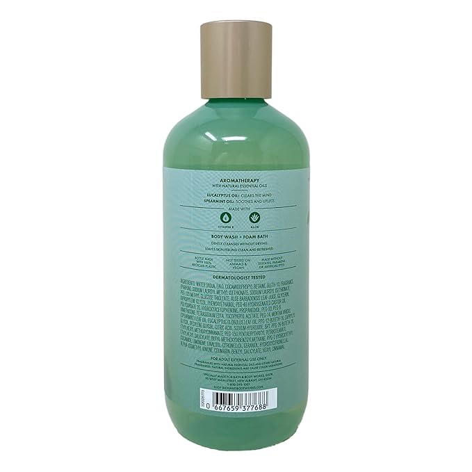 Bath &amp Body Works Aromatherapy Stress Relief Eucalyptus Spearmint - 3 Body Wash + Foam Bath - with a Fresh Forest Bar Soap