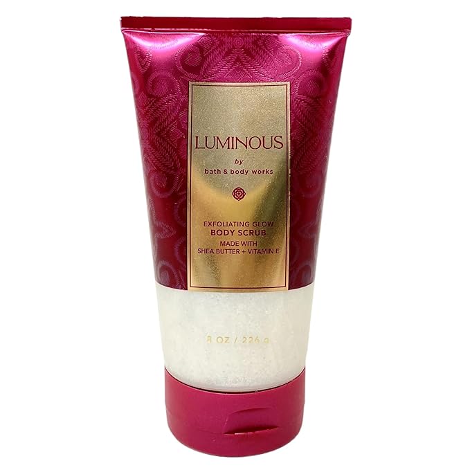Bath &amp Body Works Luminous Moisturizing Body Wash and Body Scrub with a Peach Gardenia Bar Soap