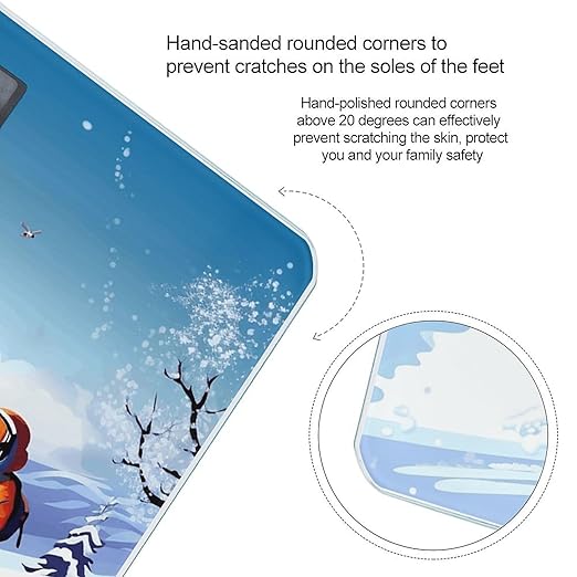 Winter Skiing Bathroom Scale Large LCD Backlight Display Digital Scale Rounded Corners Body Scales Automatic Power On/Off Bathroom Scales for Home Bedrooms