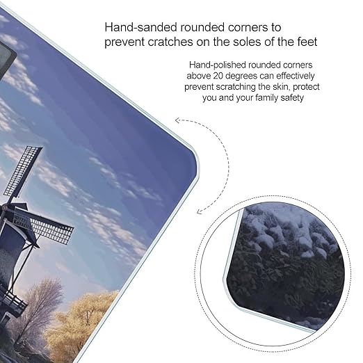 Landscape with A Traditional WindmillScale for Body Weight with LCD High Precision Weighing Scales Fashion Sturdy Tempered Glass Weight Scales Easy-to-Read Digital Bathroom Scale for Daily 400lb