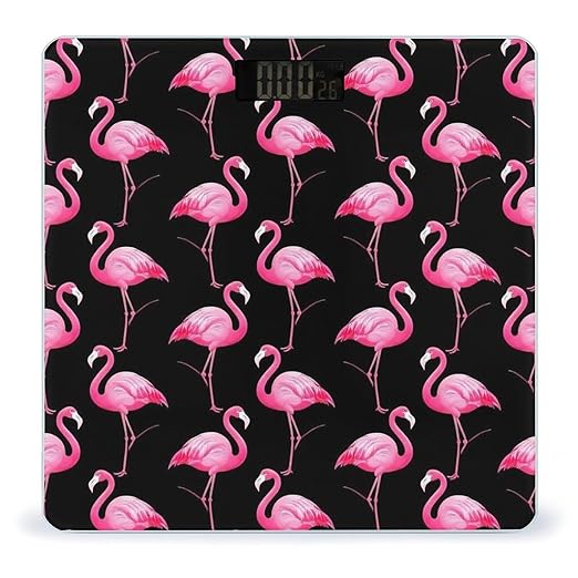 Men's Smart Scale for Body Weight Digital Bathroom Weighing Scale Automatic Switch Energy Saving Scale Lovely Animal Pink Flamingo