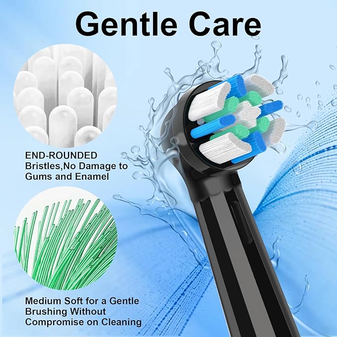 IO Replacement Heads Compatible with Oral B iO 2/3/4/5/6/7/8/9/10 Series Electric ToothbrushMedium-Soft Brush Heads for Gentle Care and Deep Clean White and Black 10PCS