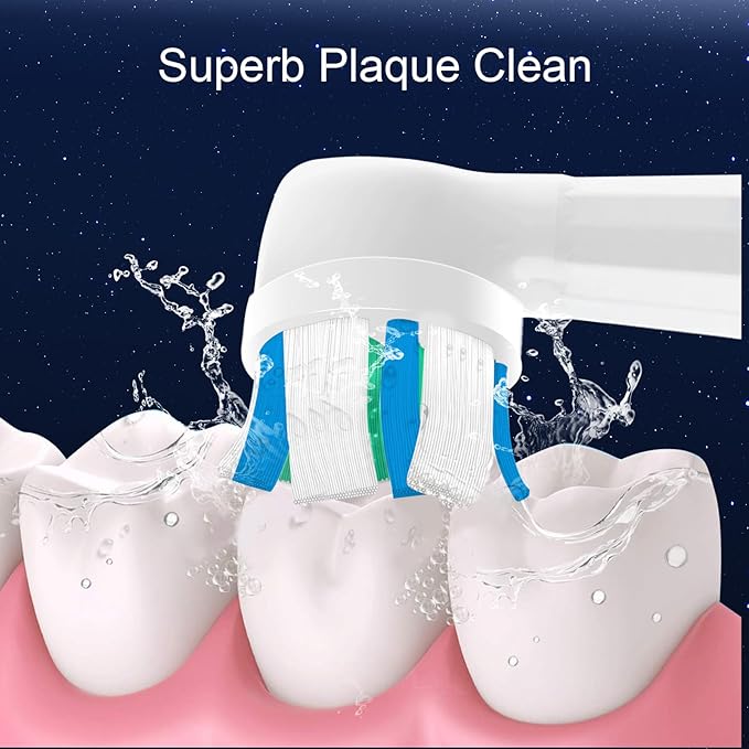 8 Pcs IO Replacement Heads Compatible with Oral B IO 2/3/4/5/6/7/8/9/10/Deep Clean Series Electric Toothbrushs Toothbrush Heads with Medium Bristles Compatible with Oral B IO (Black/White)
