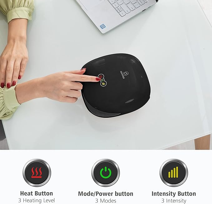 COMFIER Wireless Hand Massager with Heat -3 Levels Compression &amp HeatingRechargeable Hand Massager Machine for Carpal TunnelIdeal Gifts for Women (Black)