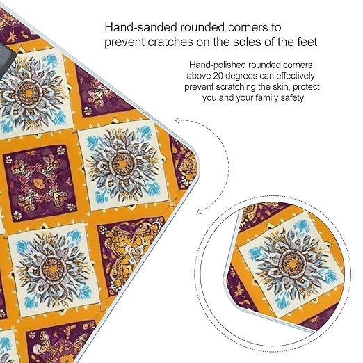 Energy Saving Scale Bathroom Weighing Scale Smart Scale for Body Weight Digital Vintage Mandala Tile Pattern