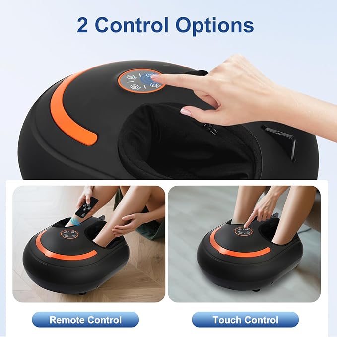 Shiatsu Foot Massager Electric Feet Massage Machine Deep Kneading Relief for Plantar Fasciitis Air Compression 3 Heat Levels Relax for Home Office Use Gifts for Women Mom Dad Black Mothers Day Gifts