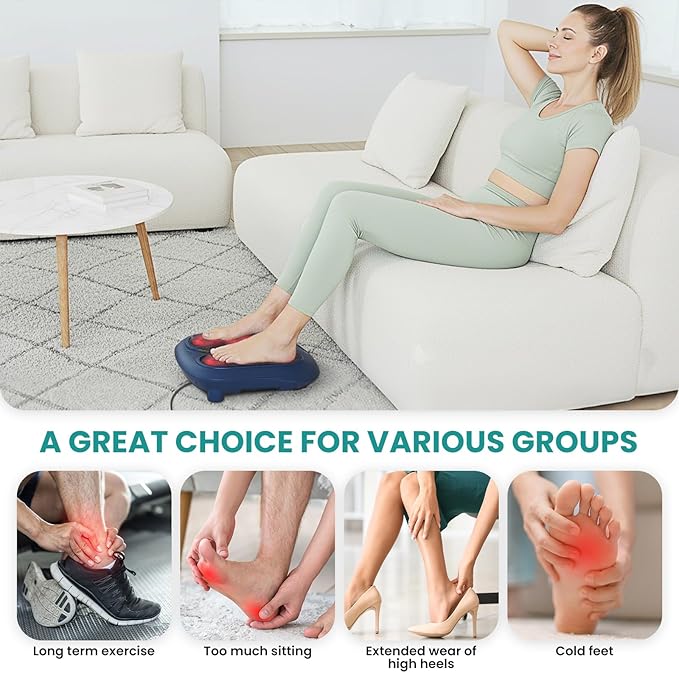 Nekteck Foot Massager with Heat Shiatsu Foot Massager for Neuropathy Plantar Fasciitis Electric Heated Foot Massage Machine for Pain Relief and Circulation Gifts for Man Woman Her Him Birthday