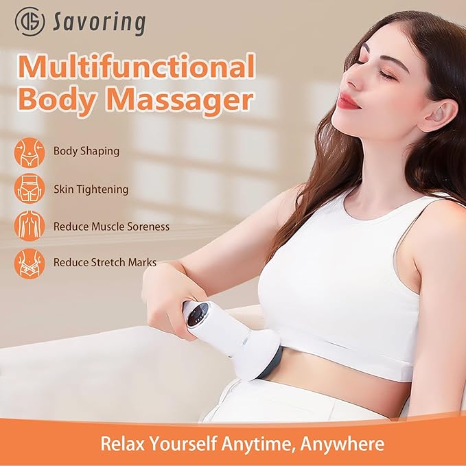Cordless Body Massage Lymphatic Drainage Tool 5-in-1 Handheld Body Sculpting Machine Electric Cellulite Massager with 6 Speeds Rechargeable &amp Portable Cellulite Roller for Thighs Butt Fat