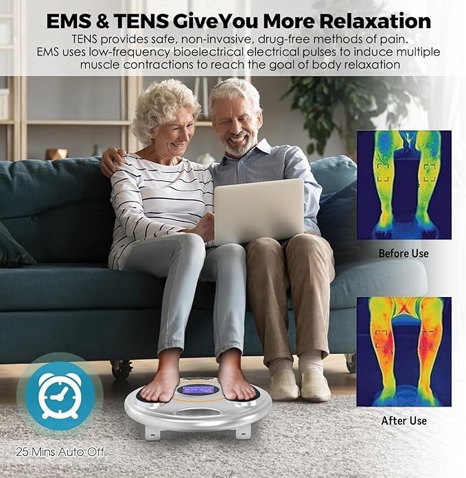 OSITO Foot Circulation Stimulator Improves Foot Circulation EMS Foot Massager &amp Body Therapy Machine Relieves Body Pain Neuropathy RLS Plantar Fasciitis