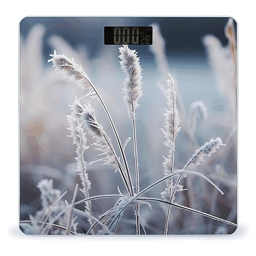 Frost Grass Scale for Body Weight Precision Bathroom Weighing Scales with Back Lit LCD Display Sturdy Tempered Glass Body Weight Scales Digital Bathroom Scale 400lb