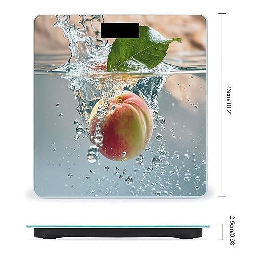 Peach Falling Into Water Scale for Body Weight Digital Bathroom Scale Accurate Smart Weight Scales with Large Display Weighing Machine High Precision Scales