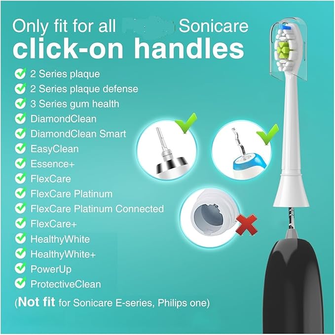 Compatible for 5-20pcs Replacement Toothbrush Heads Compatible with Electric Brush Head 1100 2100 4100 4300 5100 5300 6100 Independent Package(10White 10Black)