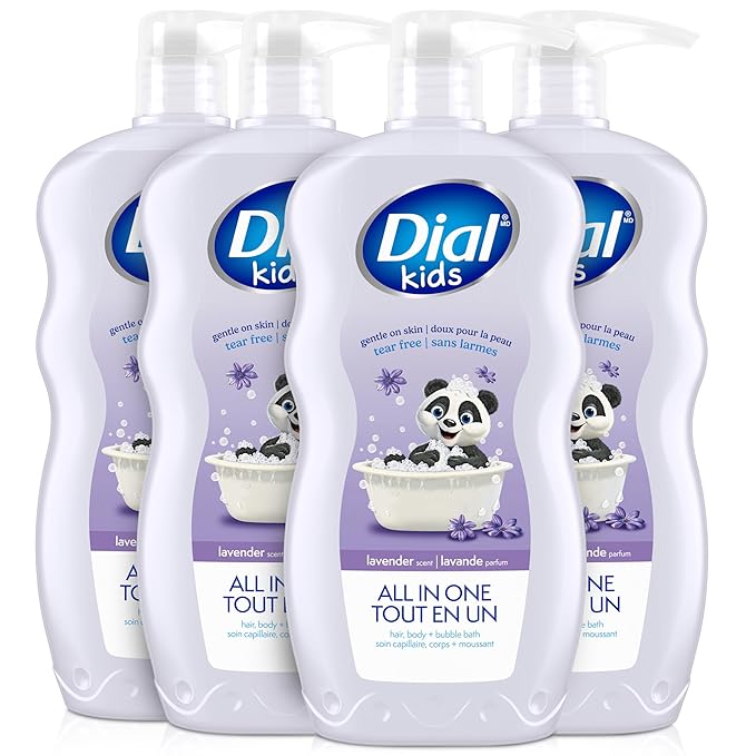 Dial Kids 3-in-1 Body+Hair+Bubble Bath Lavender Scent 24 fl oz (Pack of 4)