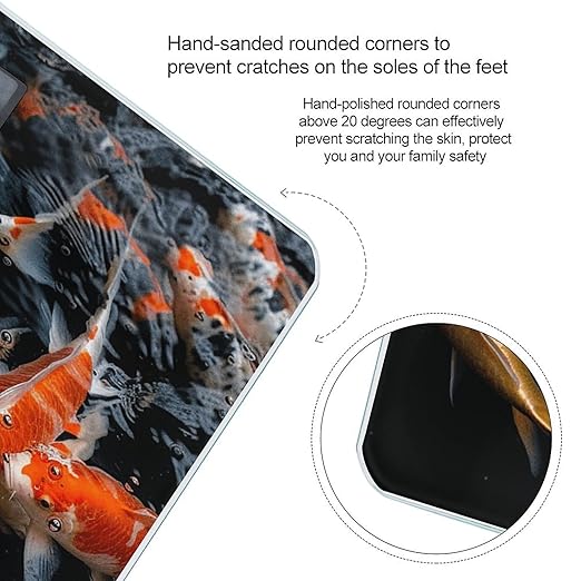 Japan Fancy Koi Carp Fishes Scale for Body Weight Accurate Digital Bathroom Scale Toughened Glass High Precision Scales Smart Weight Scales with Large LCD Backlight Display Weighing Machine
