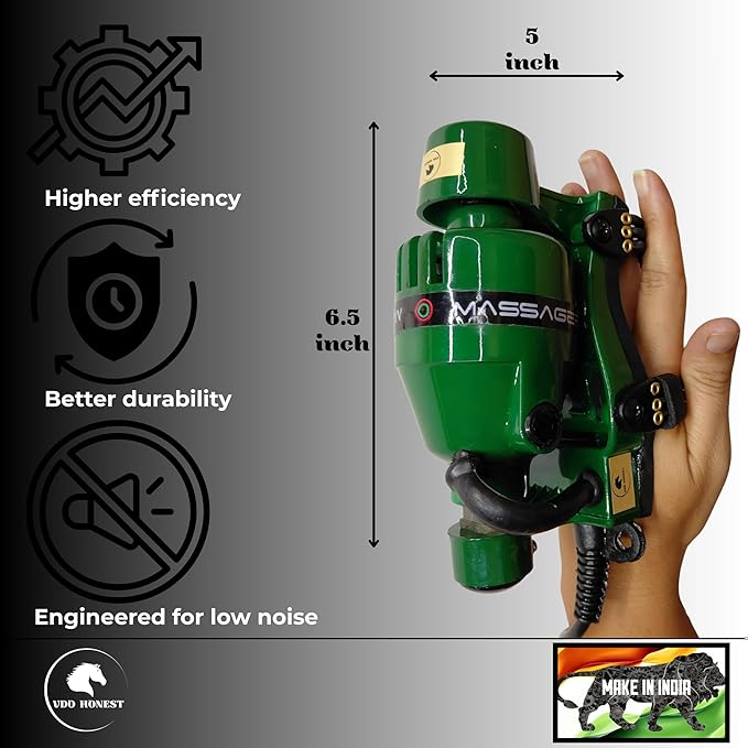 Full Body Corded Massager for Barbers Electric Powerful Double Speed Muscle Relaxer with Floating Head Action for Pain Relief &amp Circulation (Green)