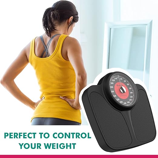Adamson A23 Scales for Body Weight - Up to 350 LB - New Version - Anti-Skid Rubber Surface Extra Large Numbers - High Precision Bathroom Scale Analog - Durable with 20-Year Assurance