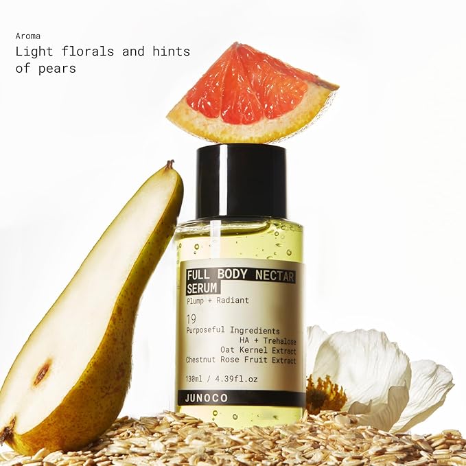 JUNO &amp Co. Shower Oil Body Wash with Rice Bran Oil &amp Full Body Nectar Serum 130 ml/4.39 Fl Oz