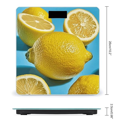 Lemon Scale for Body Weight Digital Bathroom Scale Toughened Glass High Precision Scales for Body Weight with Large LCD Backlight Display Weight Scales