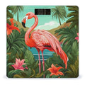 Tropical Flamingo Bathroom Scale Automatic Power On/Off Body Scales LCD Backlight Display Square Digital Scale Rounded Corners Bathroom Scales for Home Bedrooms