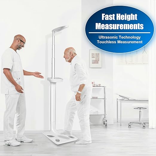 Medical Digital Physician Scale with Built-in Height Rod 500 lb Capacity Height and Weight Scale kg/lb Unit Switch BMI Measurement Professional Scale for Doctor Office Clinic Home &amp Gym