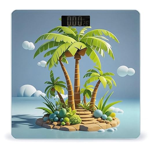 Tropical Tree Smart Scale for Body Weight Accurate Bathroom Scale with LED Display Digital Weight Scales Weighing Machine High Precision Scales for Bath Home