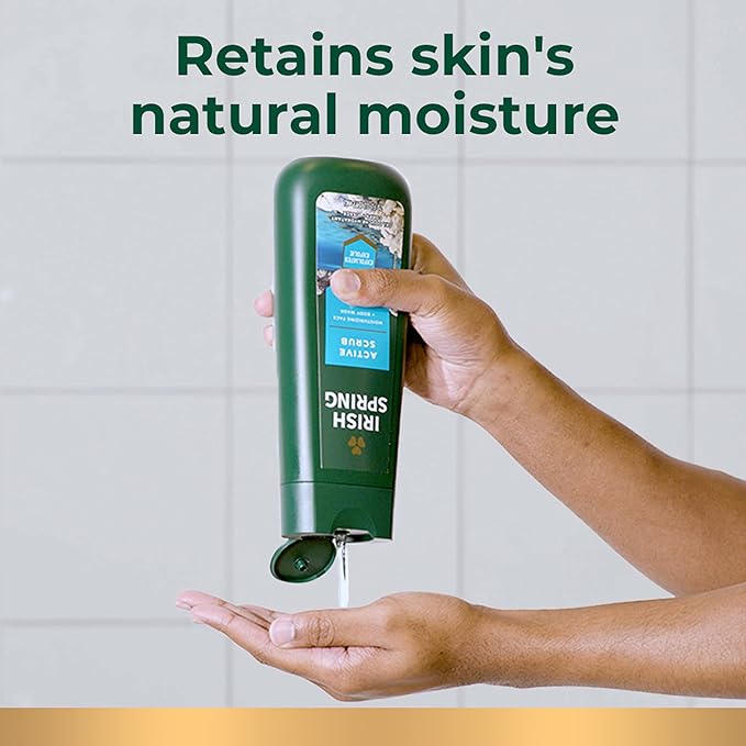 Irish Spring Mens Body Wash Active Scrub Exfoliating Body Wash for Men 20 Fl oz (Pack of 4)