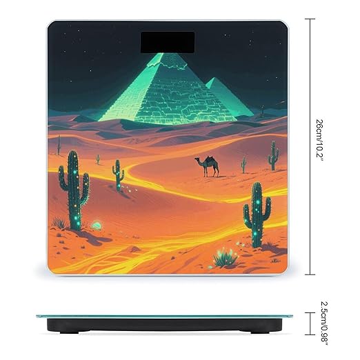 Shining Desert Weight Scale Cute Bathroom Scale for Body Highly Accurate Digital Weighing Machine for People Compact LCD Display Scales with Sturdy Toughened Glass Scales