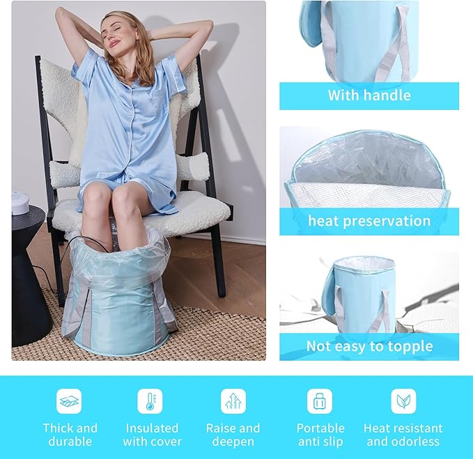 Portable Ionic Detox Foot Bath Perfect for Birthday Feet Detox Spa Ion Cleanse Chi Machine Negative Hydrogen System for Home Travelling USE with Foot Bucket 2PCS Arrays 10 Tub Liners