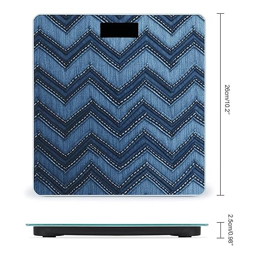 Gradient Blue Denim Scale for Body Weight Precision Bathroom Weighing Scales with Back Lit LCD Display Sturdy Tempered Glass Body Weight Scales Digital Bathroom Scale 400lb