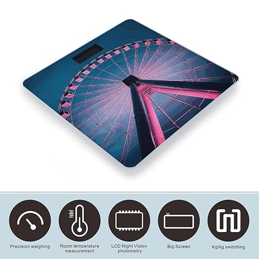 Large Ferris Wheel Smart Scale for Body Weight Accurate Bathroom Scale with LED Display Digital Weight Scales Weighing Machine High Precision Scales for Bath Home