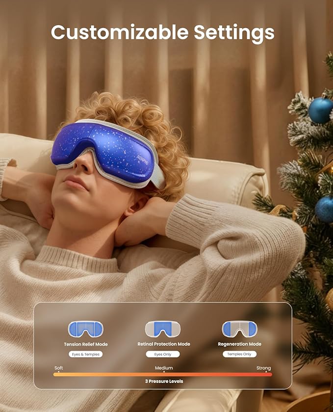 RENPHO Limited Edition Eye Massager with Heat and Cooling Voice Control FSA Eligible HSA Mothers Day Birthday Gifts for Mom Women Men Her Him Eye Mask for Migraines Relief Eyeris 3 Reduce Dry Eyes